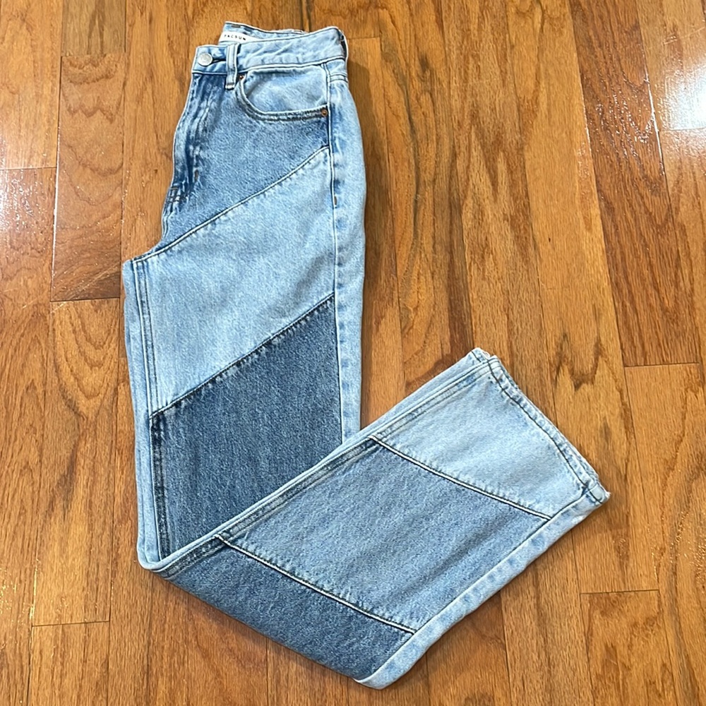 Pacsun Woman’s Size 24 90’s Boyfriend Jeans 100% cotton Patchwork fading - Picture 1 of 13